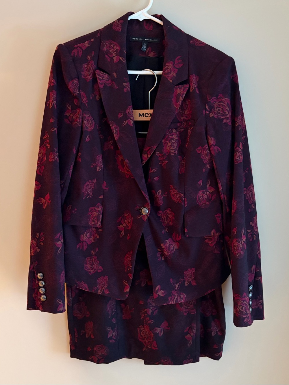 WHBM rose print jacquard skirt suit - Picture 7 of 16